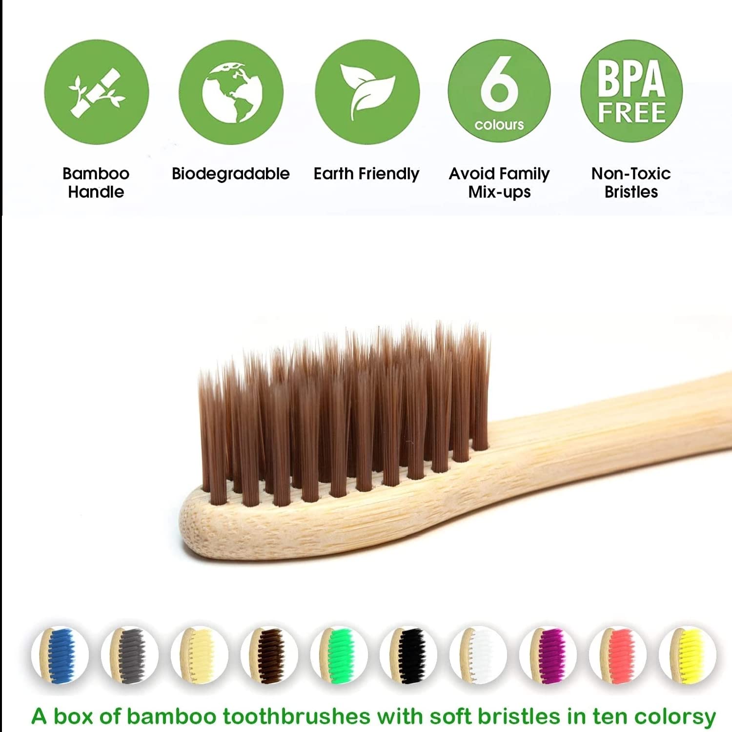 Pacote com 10 Escovas de Dente - Bamboo Toothbrush Set avaliação e preço