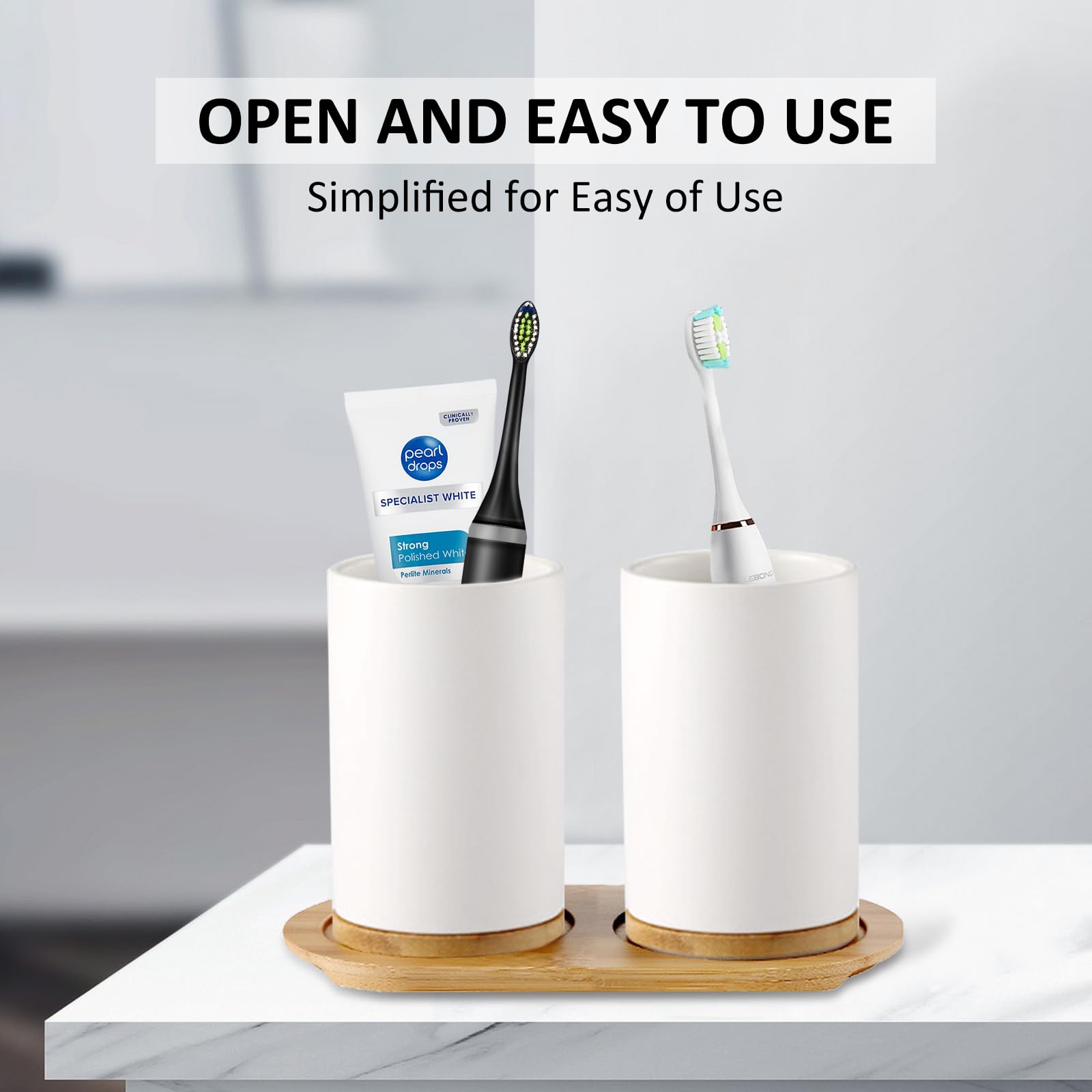 Conjunto de banheiro de cerâmi - Bamboo Toothbrush Set avaliação e preço